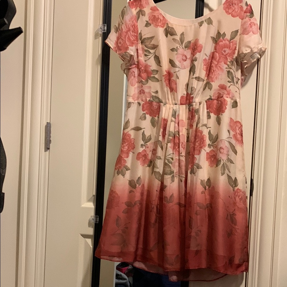 Floral Pink and Cream Dress